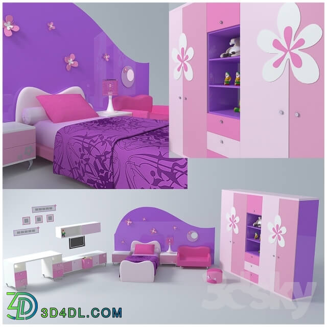 Full furniture set - Nursery room for girls