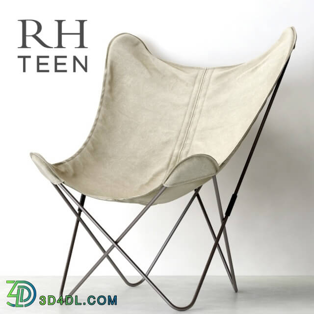 Arm chair - RH _ TYE STONEWASHED CANVAS BUTTERFLY CHAIR