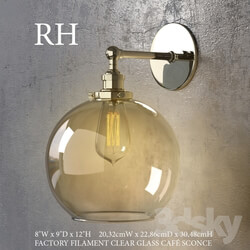 Wall light - FACTORY FILAMENT CLEAR GLASS CAFE SCONCE 