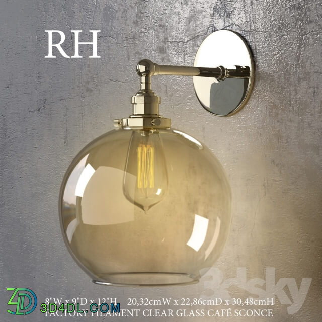 Wall light - FACTORY FILAMENT CLEAR GLASS CAFE SCONCE