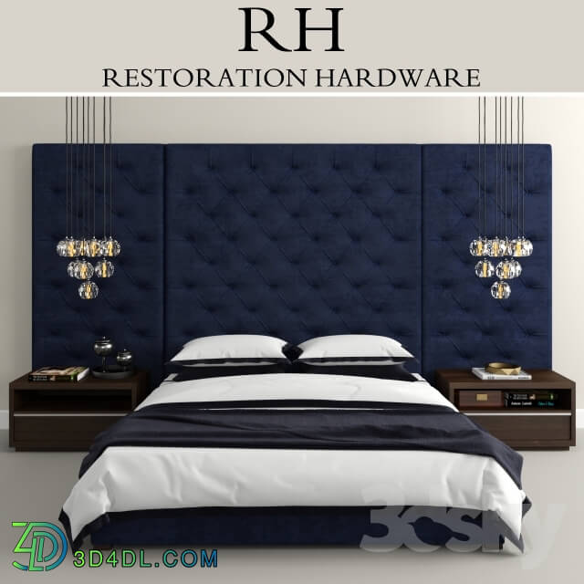 Bed - RH Modern custom tufted platform bed