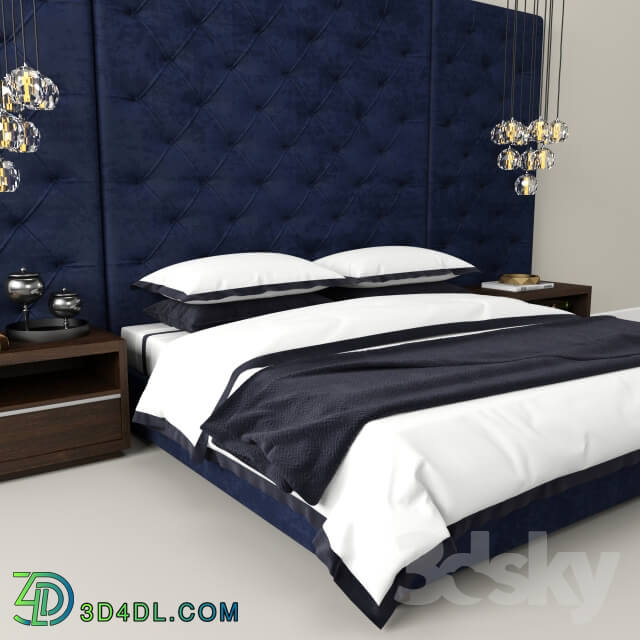 Bed - RH Modern custom tufted platform bed