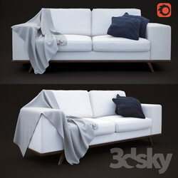 Sofa - Sofa with pillows _ blanket 