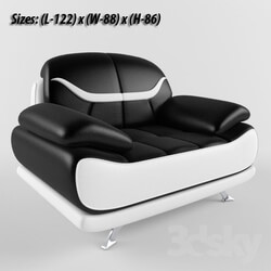 Arm chair - Chair _Bentley Modern Black and White_ 