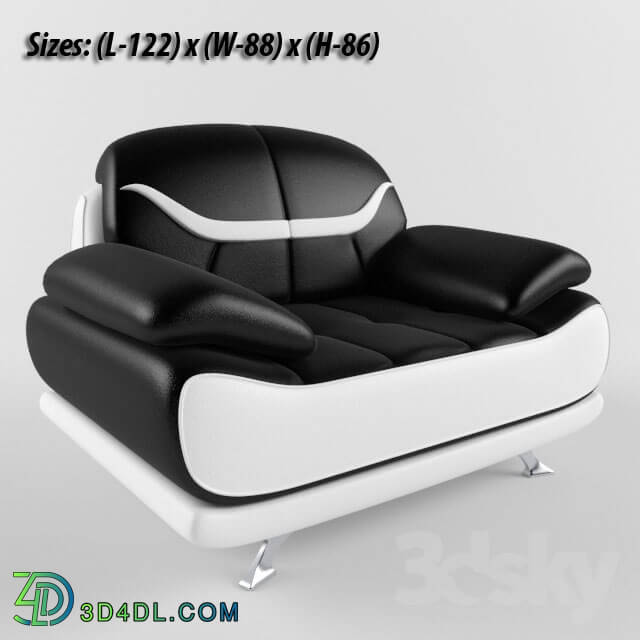 Arm chair - Chair _Bentley Modern Black and White_