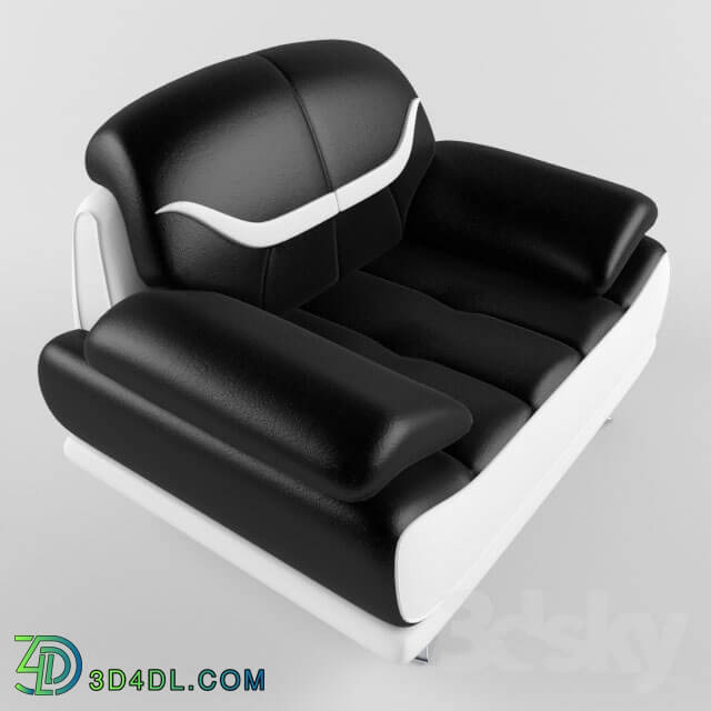 Arm chair - Chair _Bentley Modern Black and White_