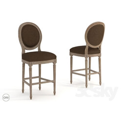 Chair - Vintage louis round high bar stool 8828-2004-2 