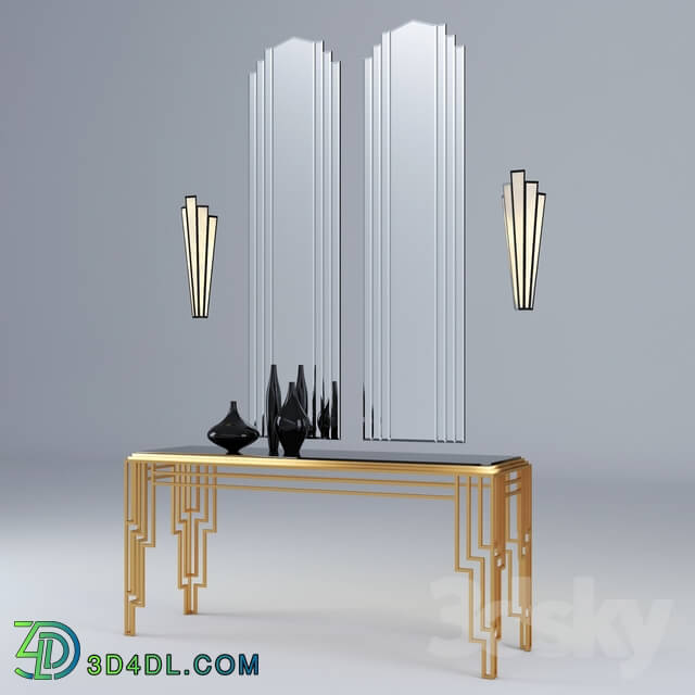 Table - art deco console set