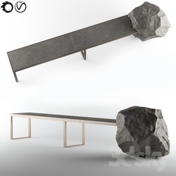 Other architectural elements - Rock-bench with steel frame 