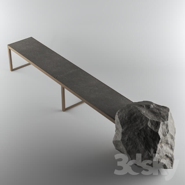 Other architectural elements - Rock-bench with steel frame