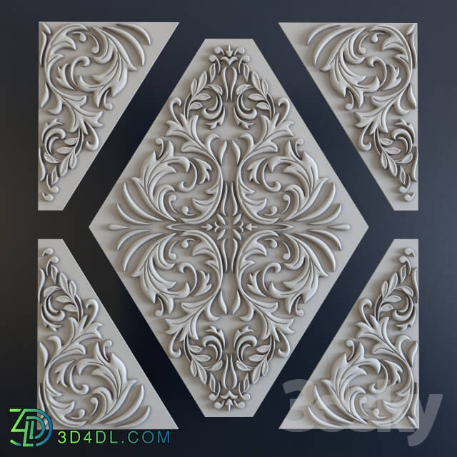 Decorative plaster - 3d panel 3434