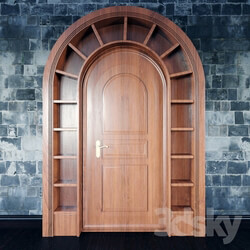 Doors - Wooden arched doorway 