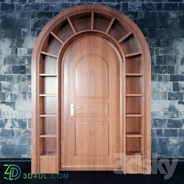 Doors - Wooden arched doorway