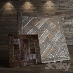 Other decorative objects - parquet with a silver patina 
