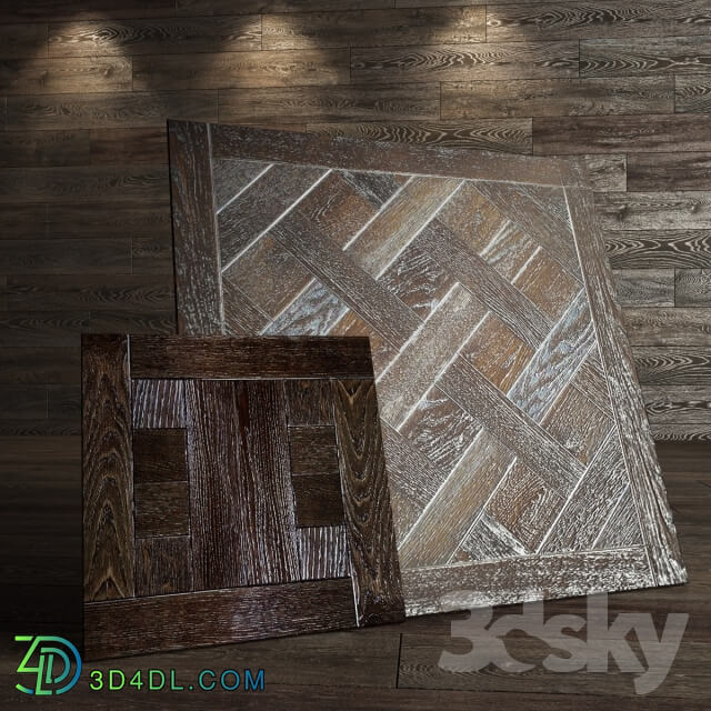 Other decorative objects - parquet with a silver patina