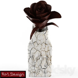 Other decorative objects - Wrought iron rose in a vase 