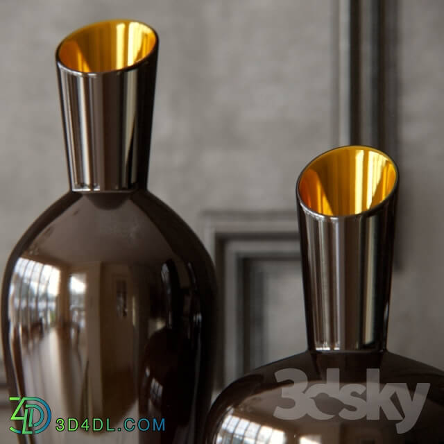 Vase - Tozai Noir Gold Decorative Vases