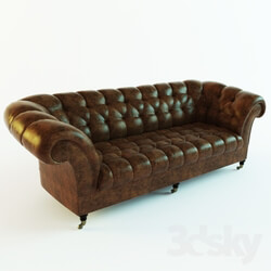 Sofa - french leather sofa 