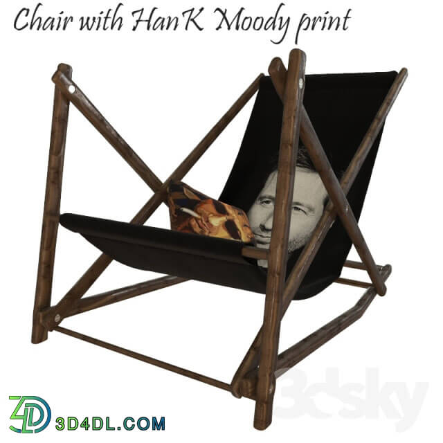 Arm chair - Armchair with a print Hank Moody