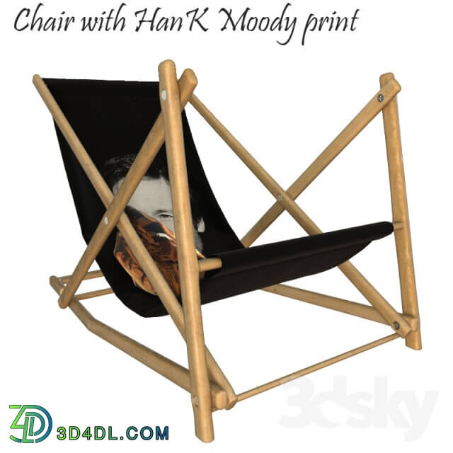 Arm chair - Armchair with a print Hank Moody