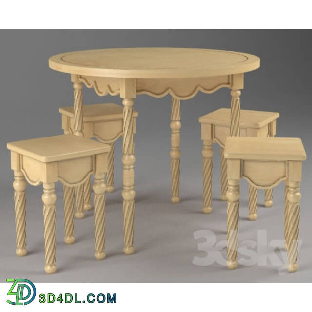 Table _ Chair - Table and stools