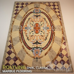 Other decorative objects - POLYLINE oval marble floor 