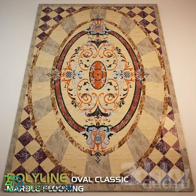 Other decorative objects - POLYLINE oval marble floor