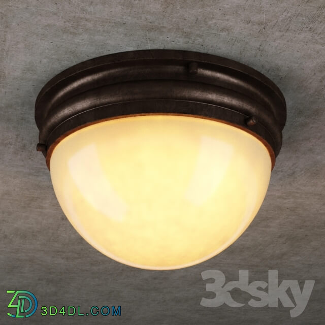 Ceiling light - GRAMERCY HOME - INDUSTRIAL SEMISPHERE FLUSH MOUNT CH033-3-BBZ