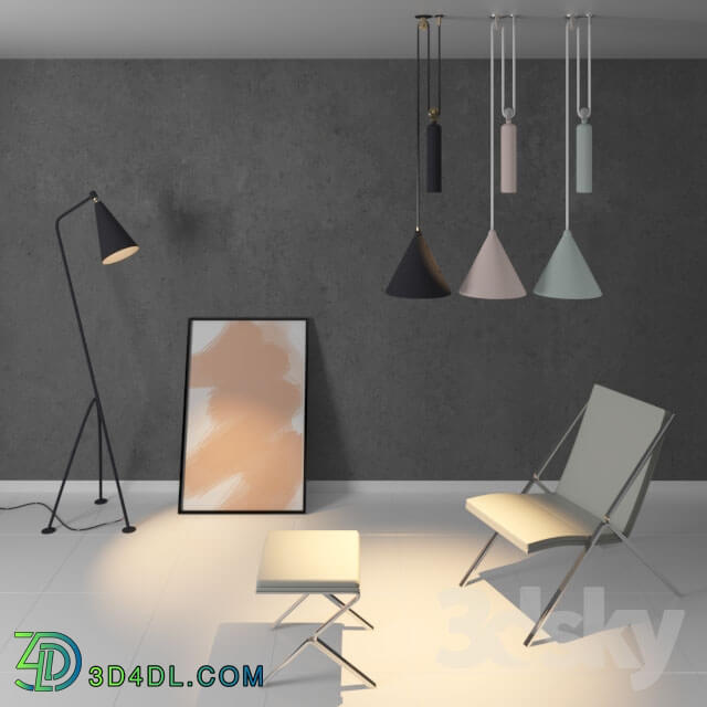 Other - Table_ Chair_ Ceiling light_ Floor lamp_ Frame