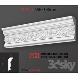 Decorative plaster - Cornices patterned plaster moldings K0214.58Nx145mm 