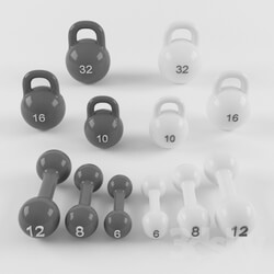 Sports - A set of weights and a dumbbell 