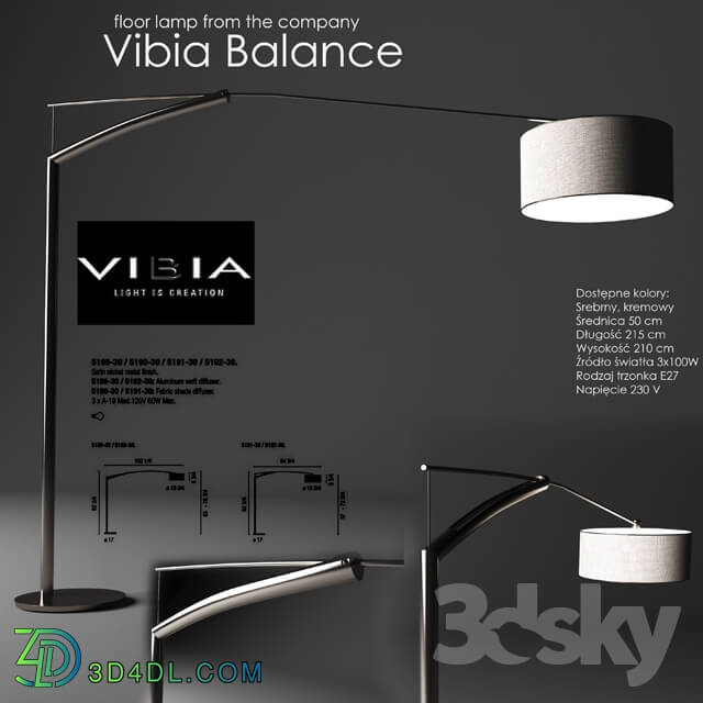 Floor lamp - Floor lamp from the company Balance Fabric Vibia