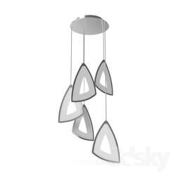 Ceiling light - 95219 AMONDE suspended light suspension_ 5x6W _LED__ cast aluminum_ chrome _ plastic_ matt 