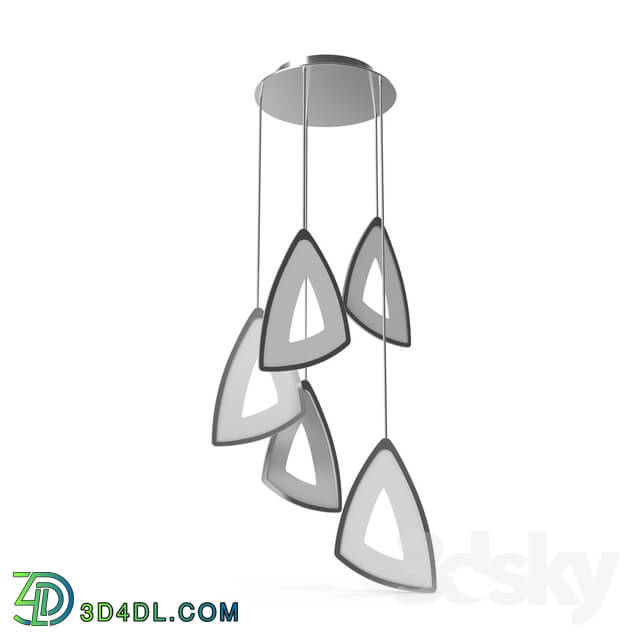 Ceiling light - 95219 AMONDE suspended light suspension_ 5x6W _LED__ cast aluminum_ chrome _ plastic_ matt