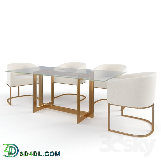 Table _ Chair - Modrest Keaton Dining Table Set