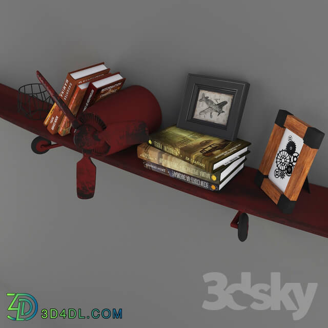 Decorative set - Shelf aircraft with loft decor
