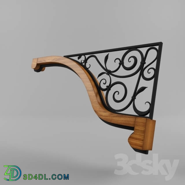 Miscellaneous - bracket with wood and metal