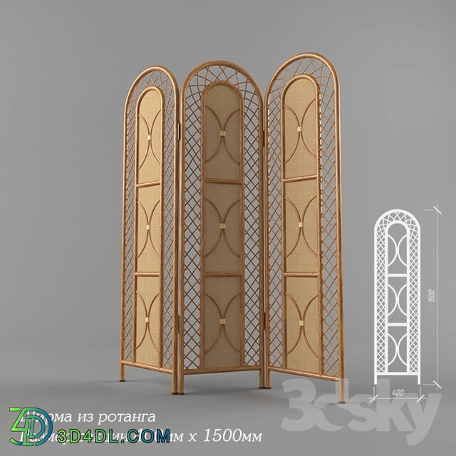 Other decorative objects - Folding screen made of rattan