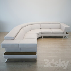 Sofa - Divani Casa Bolero Modern White Italian Leather Sectional Sofa 