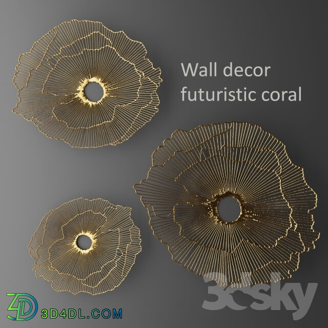 Other decorative objects - Wall decor futuristic coral. Panel.