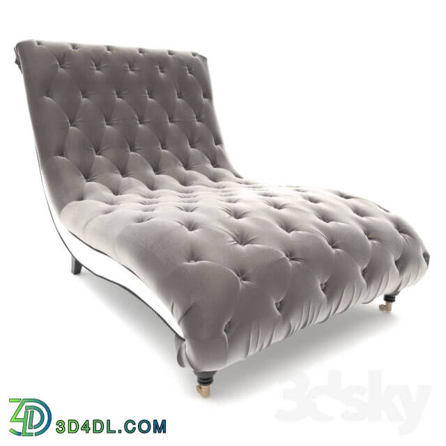 Arm chair - Tufted Silver Chaise