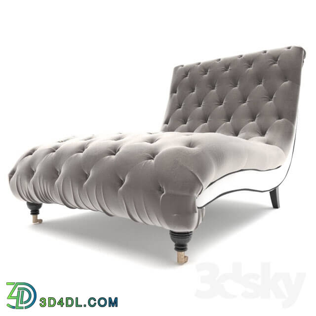 Arm chair - Tufted Silver Chaise