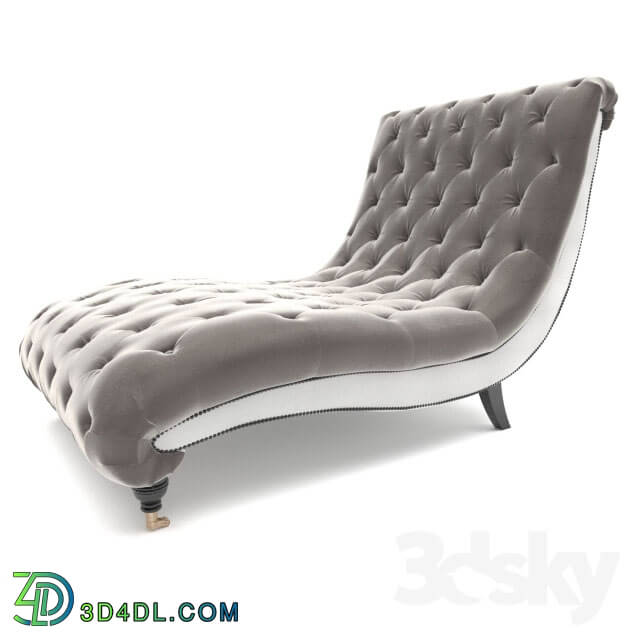 Arm chair - Tufted Silver Chaise