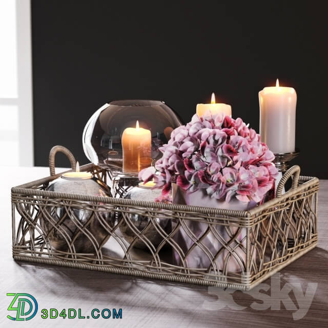 Decorative set - Wicker tray