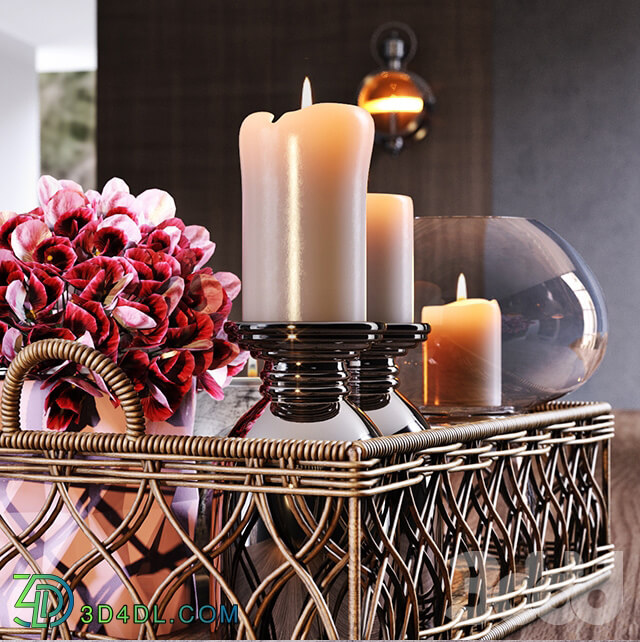 Decorative set - Wicker tray