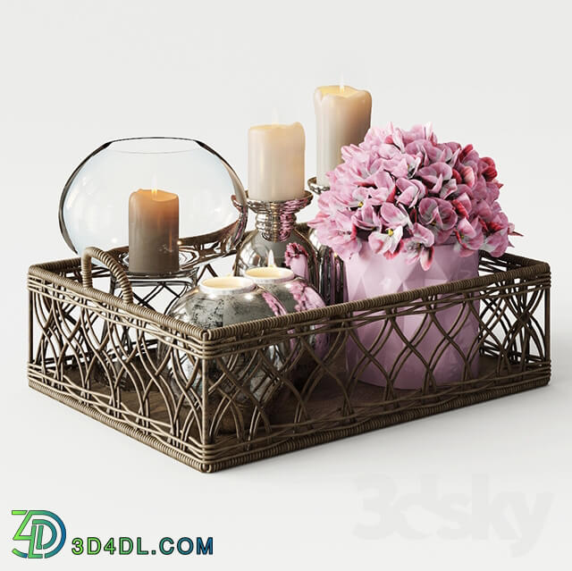 Decorative set - Wicker tray