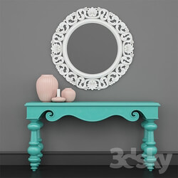 Table - Classic circle mirror 