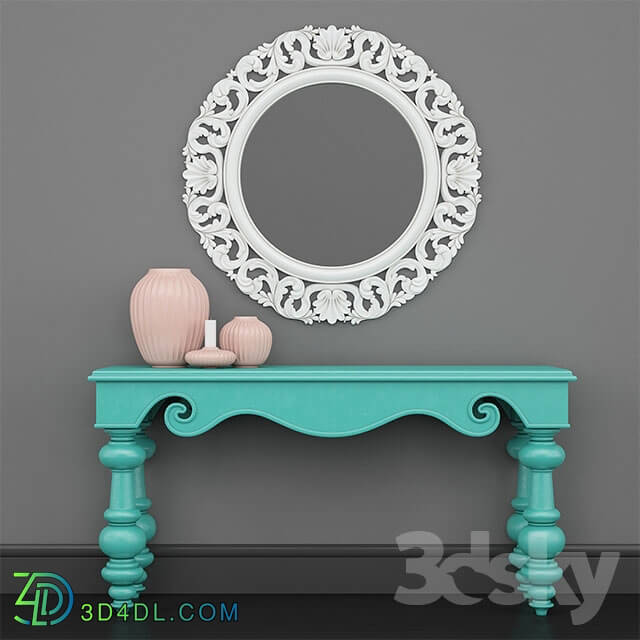 Table - Classic circle mirror