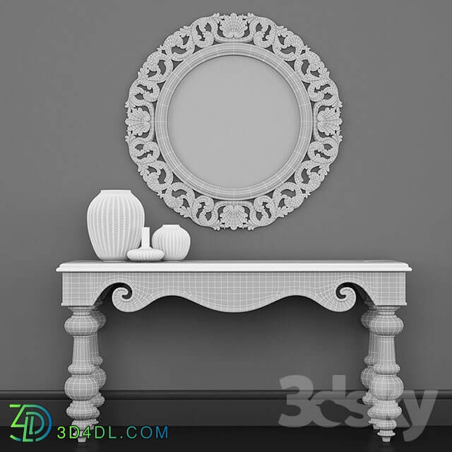 Table - Classic circle mirror