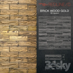 Other decorative objects - 3d Panel Brick wood Gold 